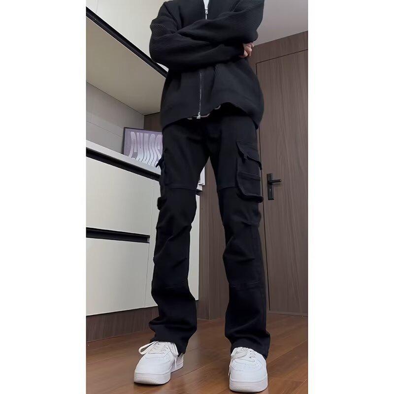 2025 Retro High Street Men's Wide-Leg Cargo Pants: Fashion Trend Casual Wear