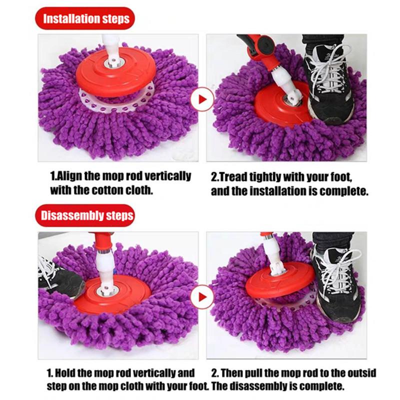 Spin Mop Stielgriff Ersatz Für Boden 360 Grad Drehbarer Bodenwischmop Stiel Ohne Fußpedal Version Griff Reinigungswerkzeug Set