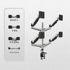 Dual Screen & Triple Screen Rotating Monitor Wall Mount with Lifting Pneumatic Arm