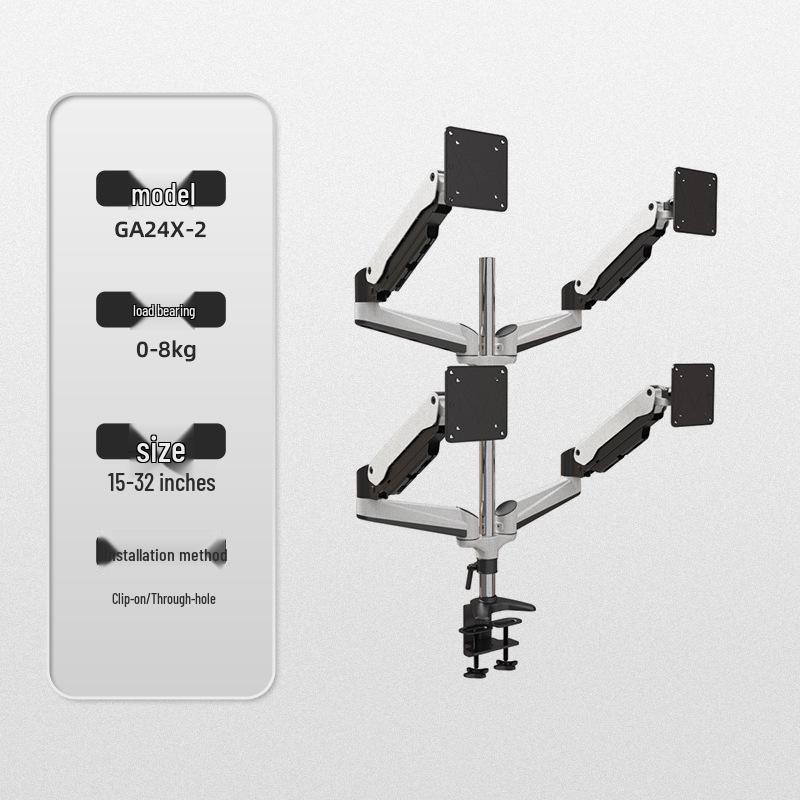 Dual Screen & Triple Screen Rotating Monitor Wall Mount with Lifting Pneumatic Arm