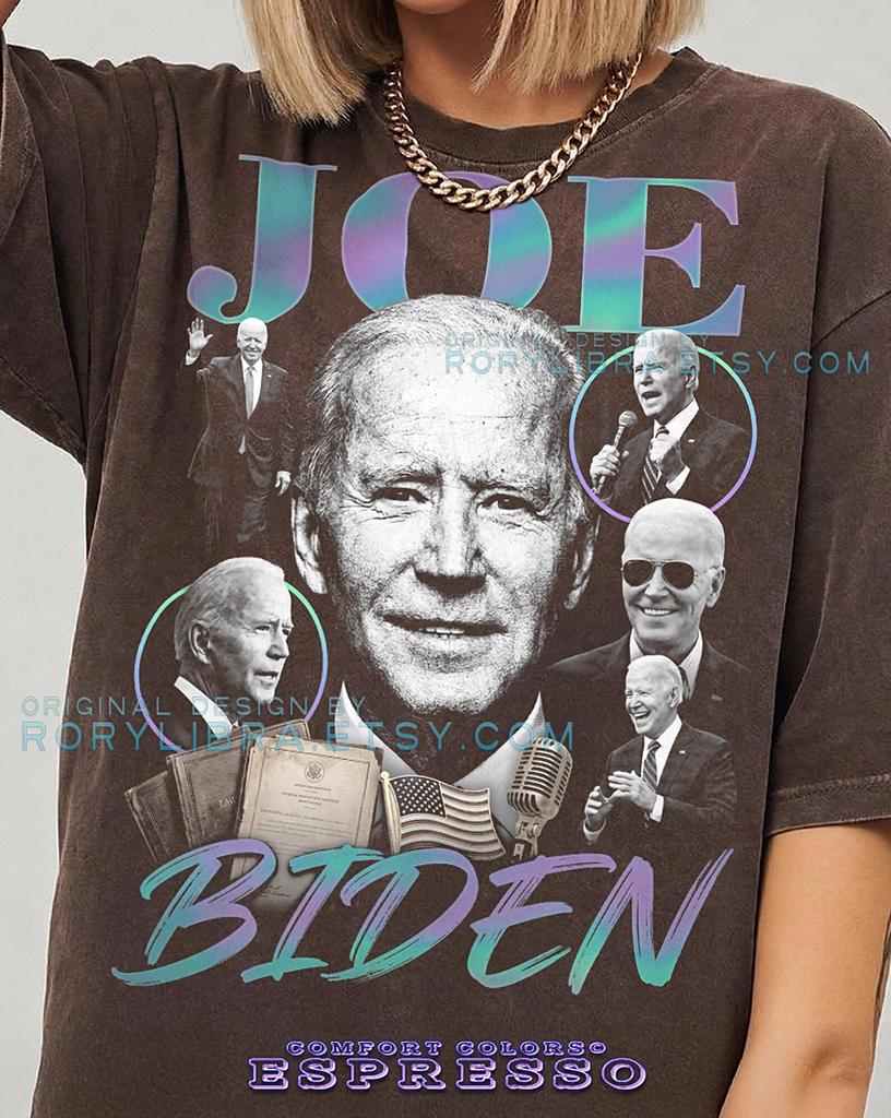 Joe Biden Vintage US President Collage Comfort Colors® TShirt and kids tshirt, Political History Gift Retro Graphic Tee