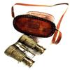 Handmade Brass Nautical Binoculars – 10.16 Cm Opera Glasses with Leather Box –