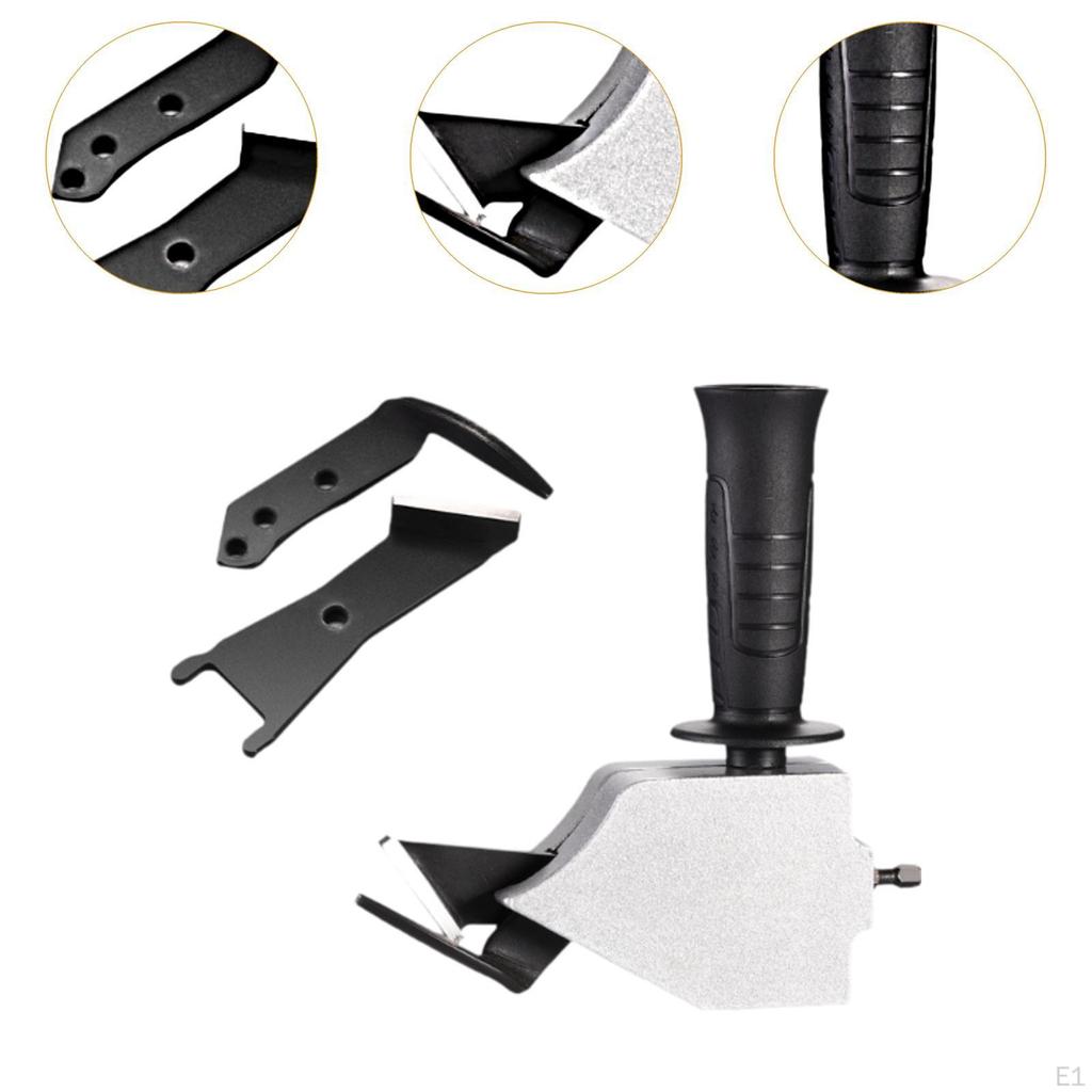 Metal Sheet Shear Clipper Set for Power Drill 7mm Hex Shank Automotive Repair 2.7x2.3inch