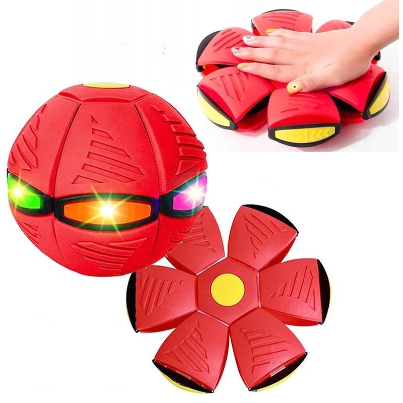2-in-1 Flying Disc Frisbee Ufo Ball Throwing Toy - Red