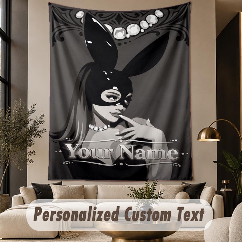 Custom Text Printed Tapestry Ariana Grande Pattern Large Wall Hanging Indoor Room Decor