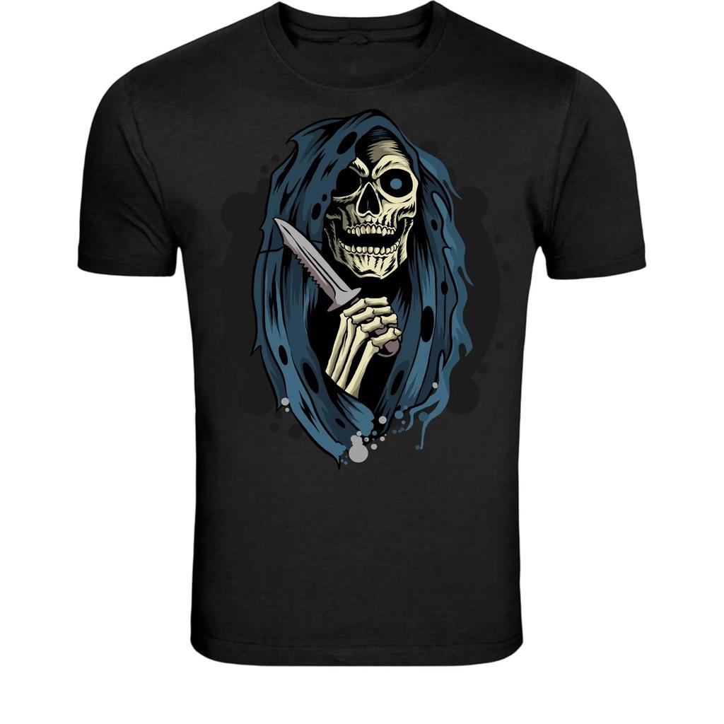 Grim Reaper Knife T-Shirt - Dark Death Graphic Tee