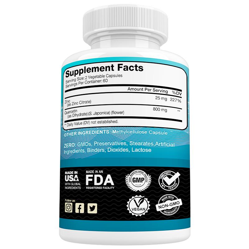 Bunkell Quercetin with Zinc 120 Capsules
