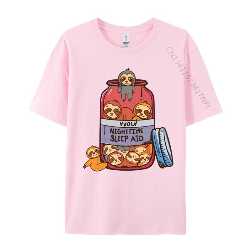 Funny Sloths Nighttime Sleep Aid Funny Tshirts Vintage Tshirt Men Tee Shirts Soft Texture Man Clothing