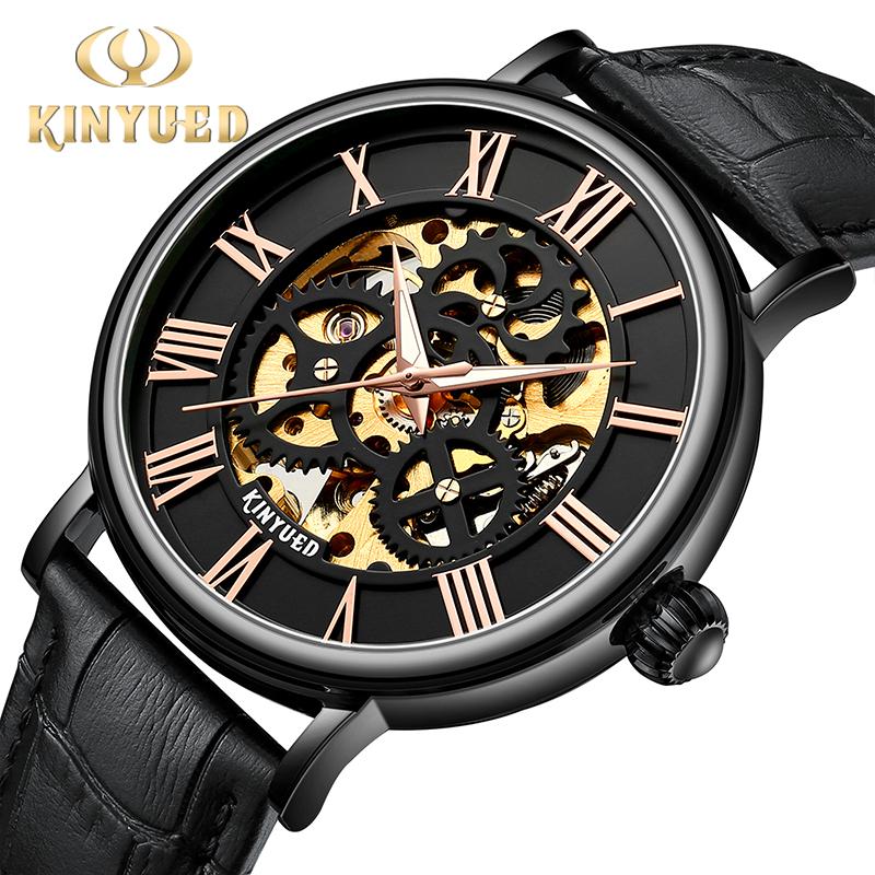 2023 KINYUED  Watch Genuine Leather Men Luxury Reloj Wristwatches Mechanical Watch for Men