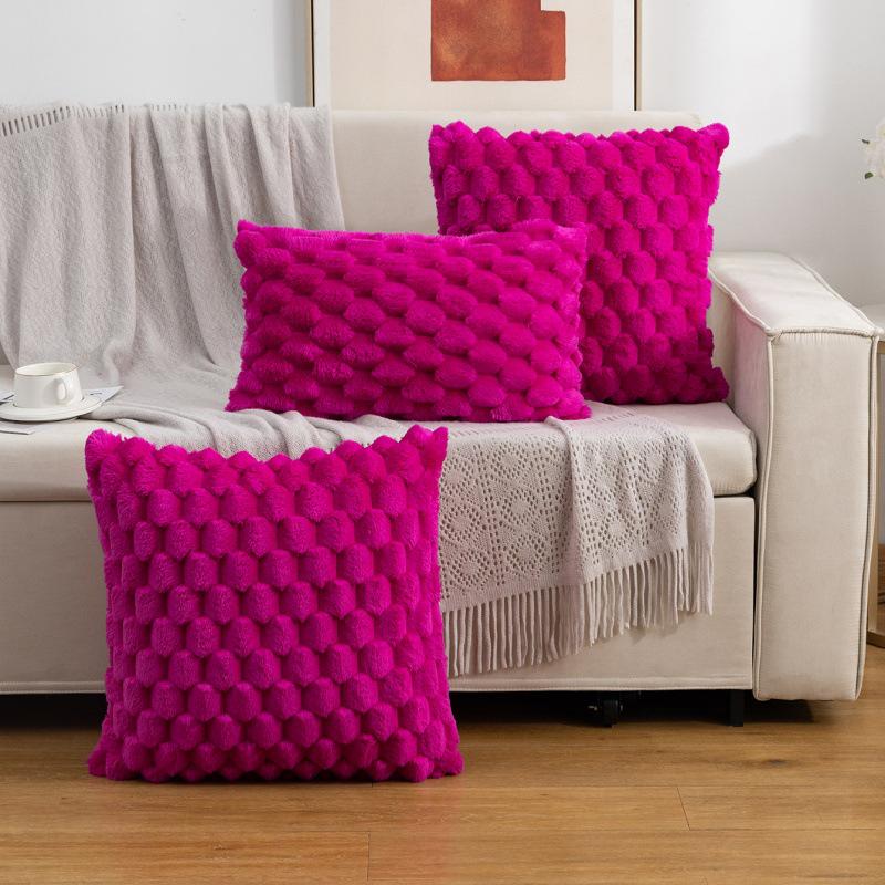 Snowflake Velvet Pillow Cover - Solid Color Decorative Cushion for Sofa or Bed