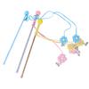 Cat Interactive Toy Comfortable Handle Soft Bell Delicate Tear-resistant Relieve Stress Vivid Color Flower Fairy Funny Cat Stick for Kitty