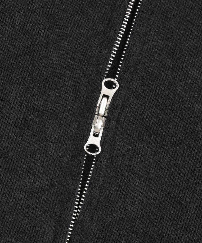 Easy No Easy Ribbed Knit Fur Zip-Up Hoodie - Black
