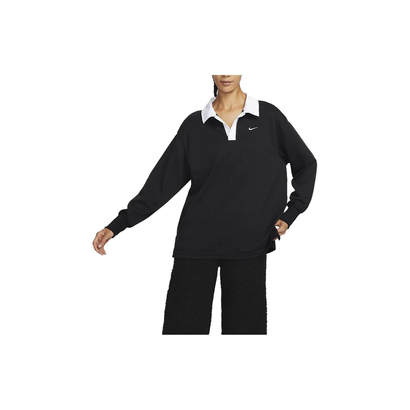 Nike Sportswear Essentials Women s Long-Sleeve Polo Black FB8721-010 L