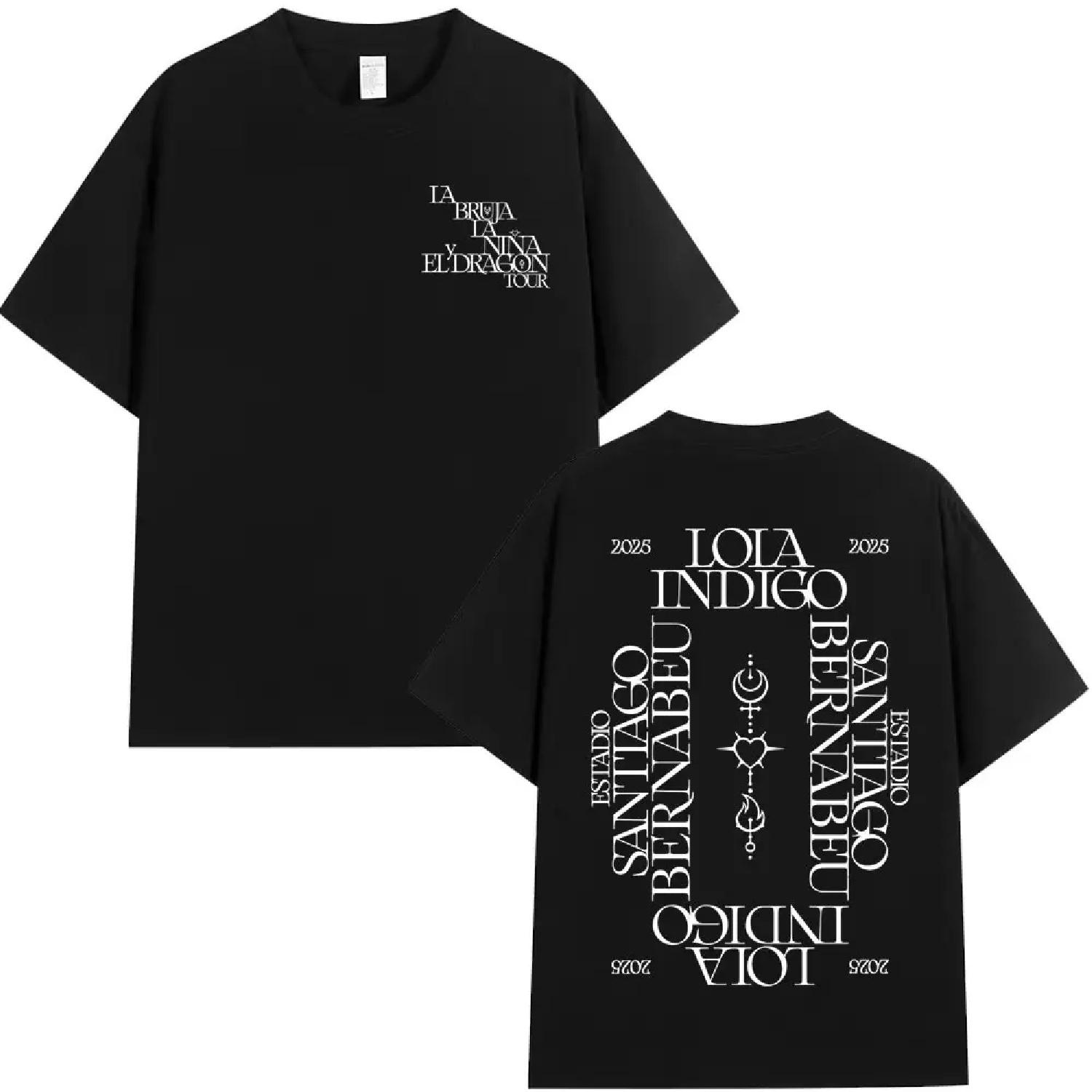 

Lola Indigo Tour 2025 Graphic T-shirt Men s Women Fashion Aesthetic T Shirts Summer Casual Cotton Oversized T-shirts Streetwear XXXXXL чорний