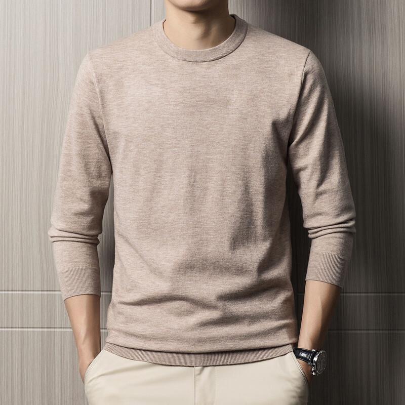 

SNOWFLYING Men s Soft & Comfortable Solid Round Neck Knit Sweater L