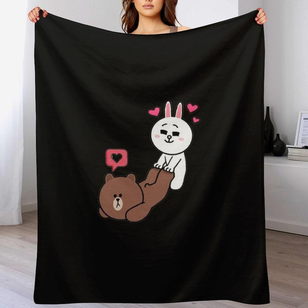 Brown and Cony Love Throw Blanket Sofa Throw KidS Blankets