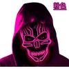 Halloween Horror Glowing LED Cold Light String Plastic Mask Printing None Party Dance Costume Prop