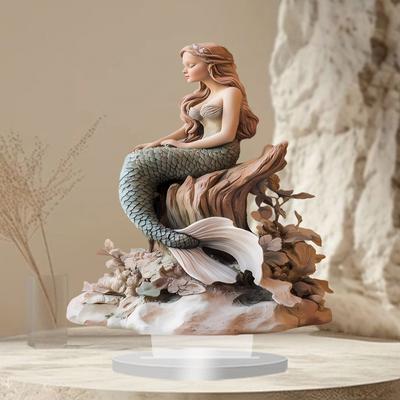 1PCS 2D Bohemian Style Charming Mermaid Home Office Decoration Ornament Gift for Female Friends