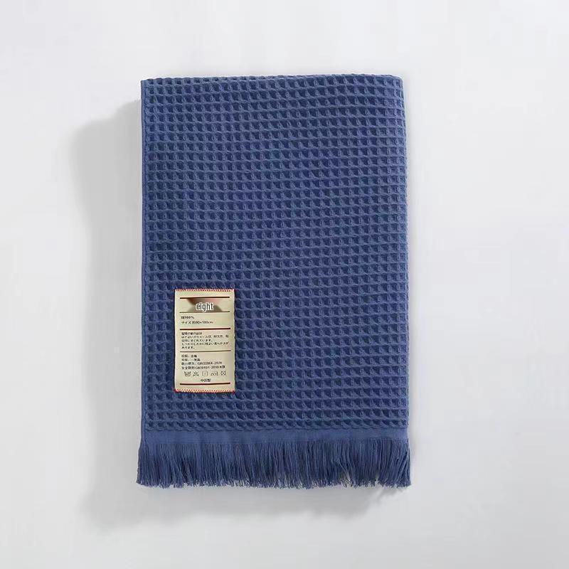 

Dragon Boat Festival Waffle Fringe Shawl Blanket - Versatile Long Air Conditioning Wrap and Lunch Break Cover 90x180 cm