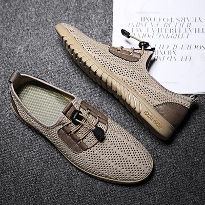 Non-slip Vulcanize Shoes Air Mesh Men Sneakers Breathable Mens Casual Shoes Lightweight Man Loafers New Hollow Out Slip On Shoes