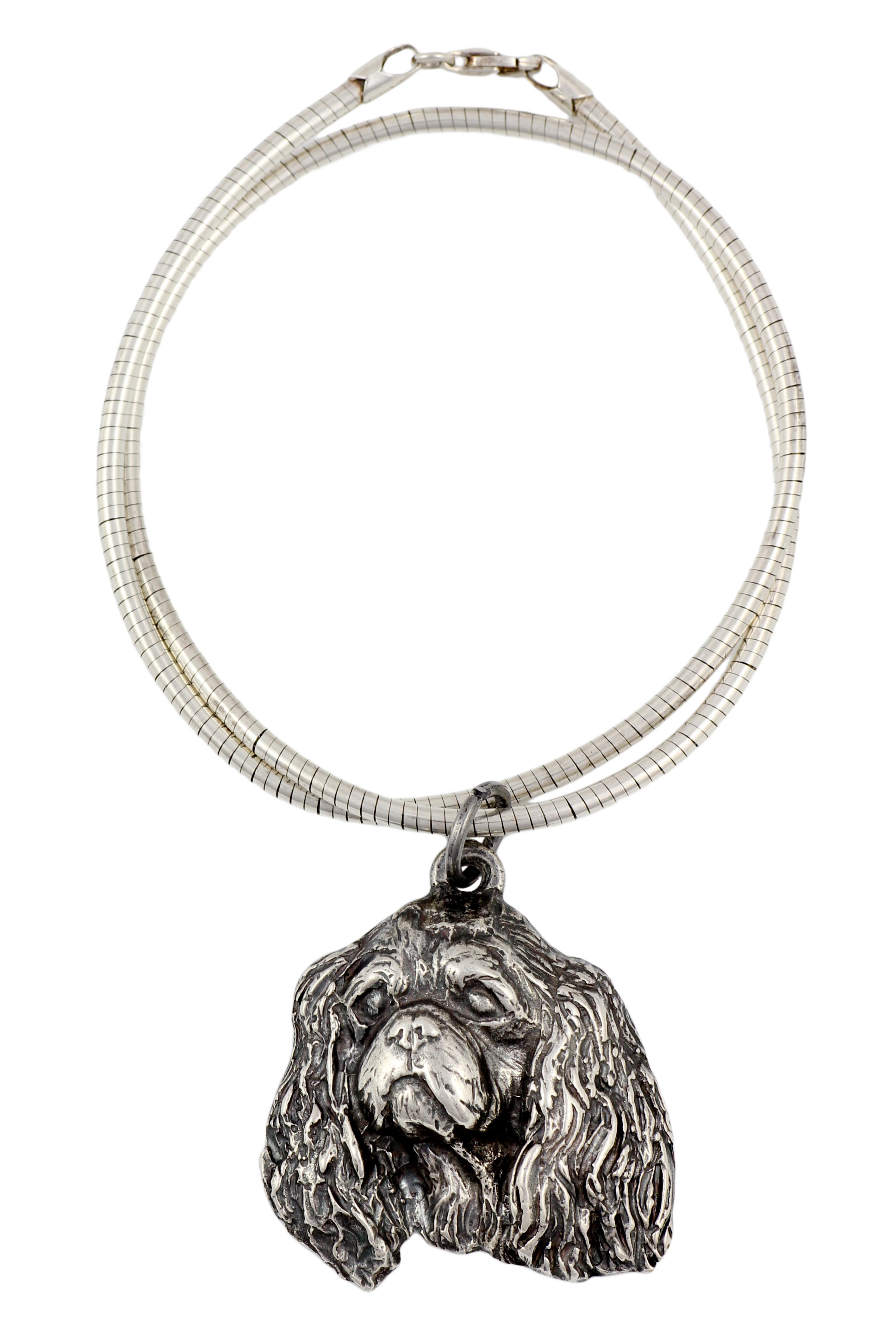 

Cavalier King Charles Spaniel I - Dog necklace, unique jewellery for the dog fan, unique adder pendant by Art-Dog brand срібний