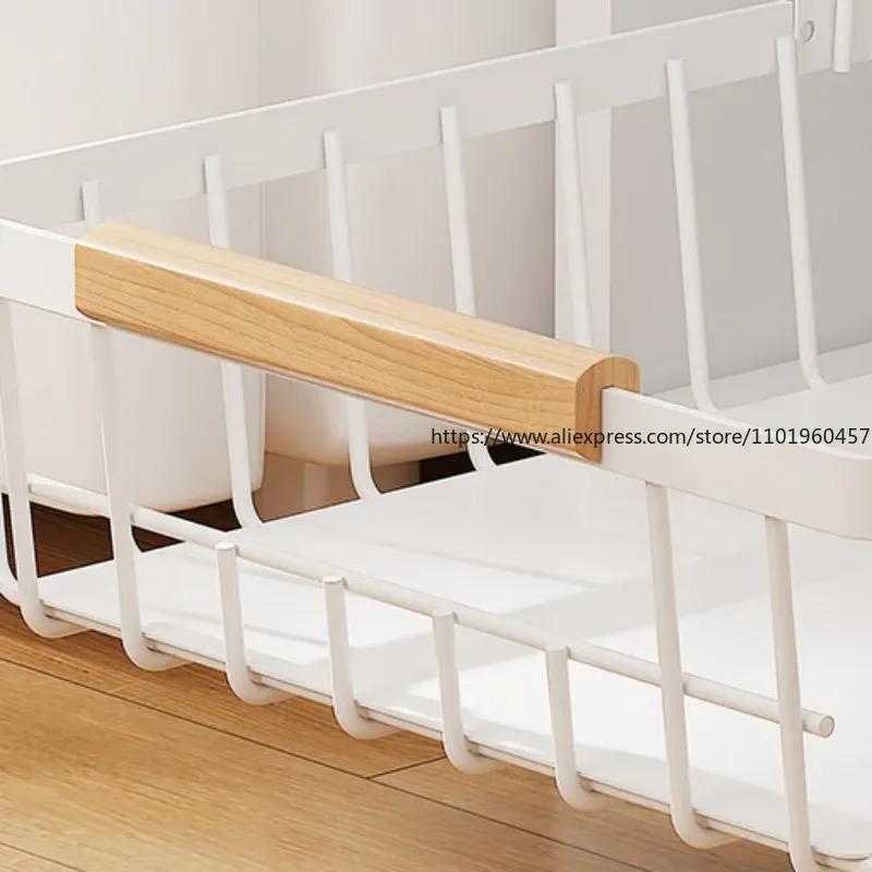 WMMO Pull-Out Cabinet Organizer Kitchen Seasoning Jar Dish Bowl Storage Rack Multipurpose Storage Rack Slide Out Pantry Shelves