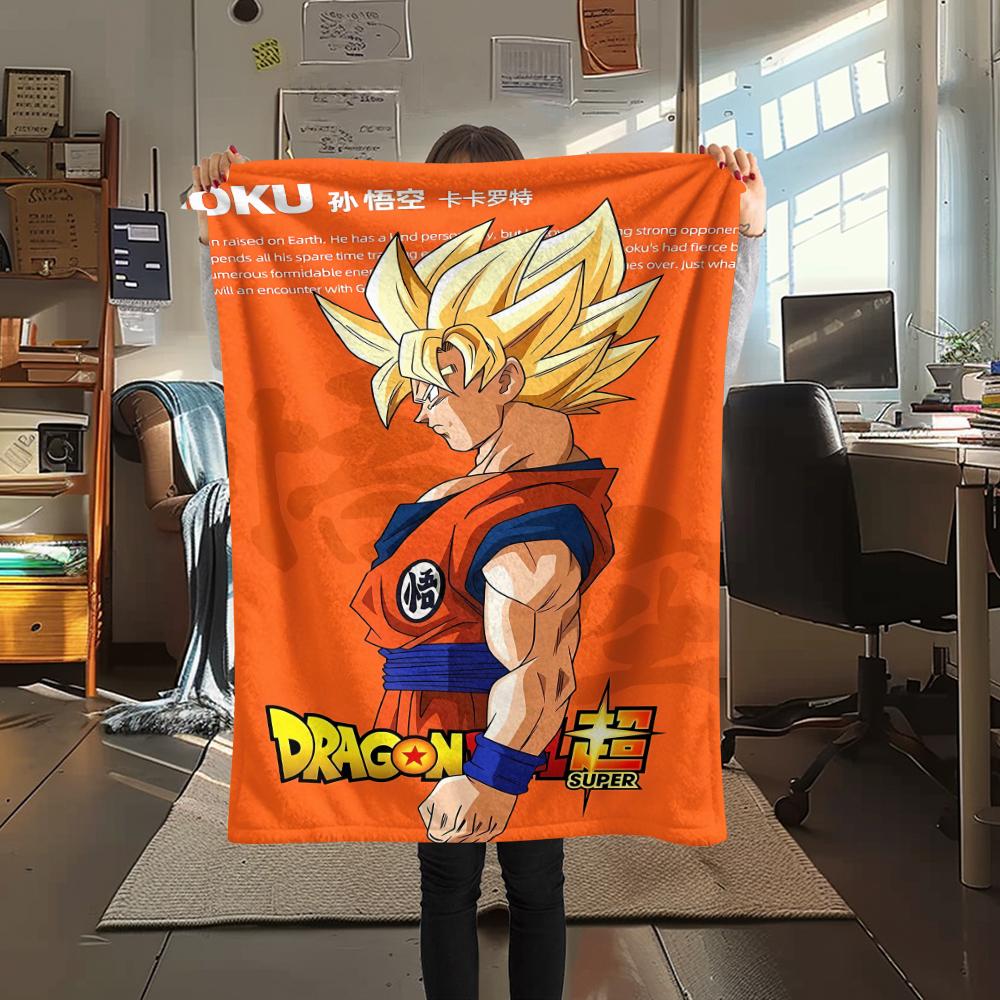 Dragon Ball character Print Flannel Blanket High quality Comfortable for All Seasons Home Decor Warmth and Comfort Perfect for Christmas Gifts 80cm x 120cm