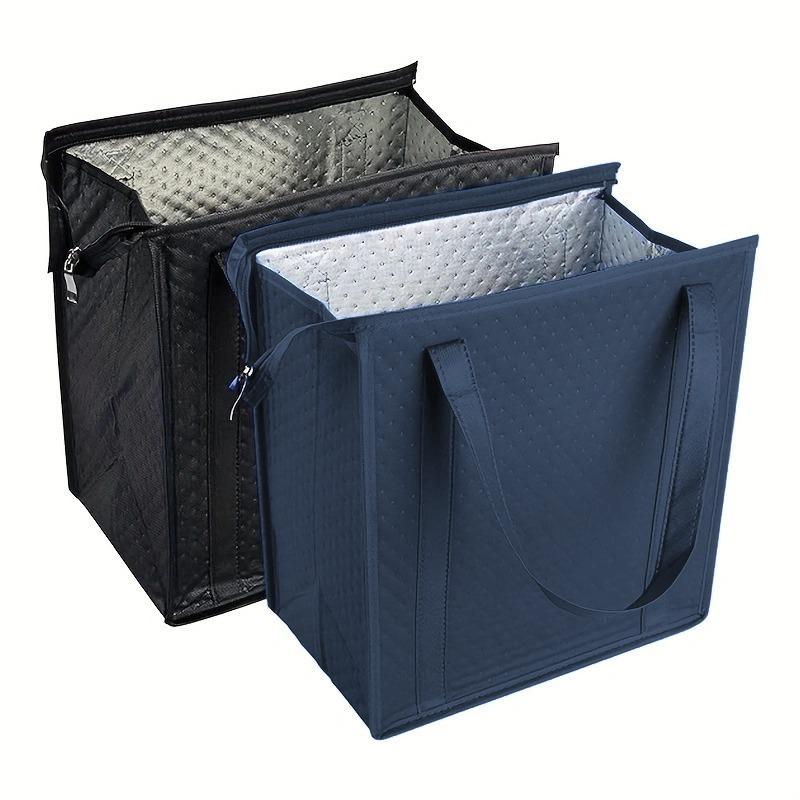 Geantă Mare Izolată Reutilizabilă pentru Cumpărături cu Fermoar și Buzunar Frontal, Păstrează Rece/Cald Ore în Șir pentru Camping Picnic, Pescuit, Cumpărături