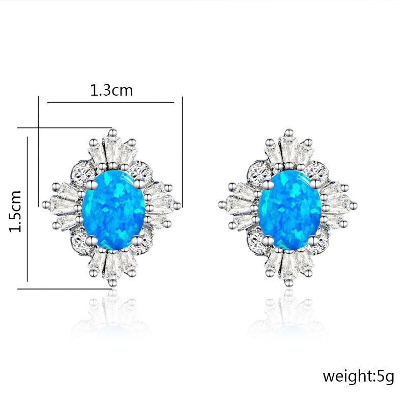 

The new luxurious stud earrings are paired with zircon copper plated real gold-plated high-quality opal jewelry