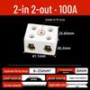 High-Temperature Ceramic Terminal Block, 2-In/2-Out Wire Connector