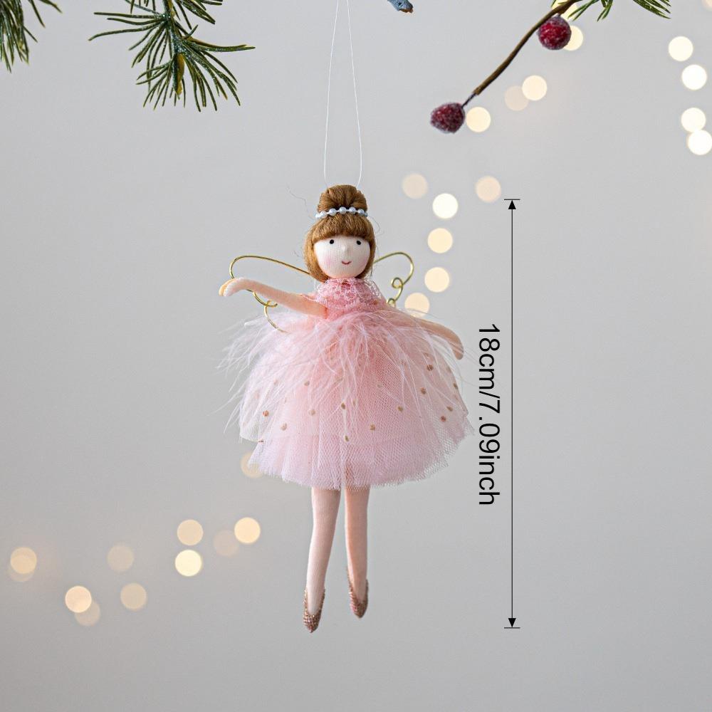 Cloth Christmas Angel Doll Drop Ornaments Angel Girl Plush Toy Pendant Hanging Pendant Christmas Girl Pendant Festival Decor