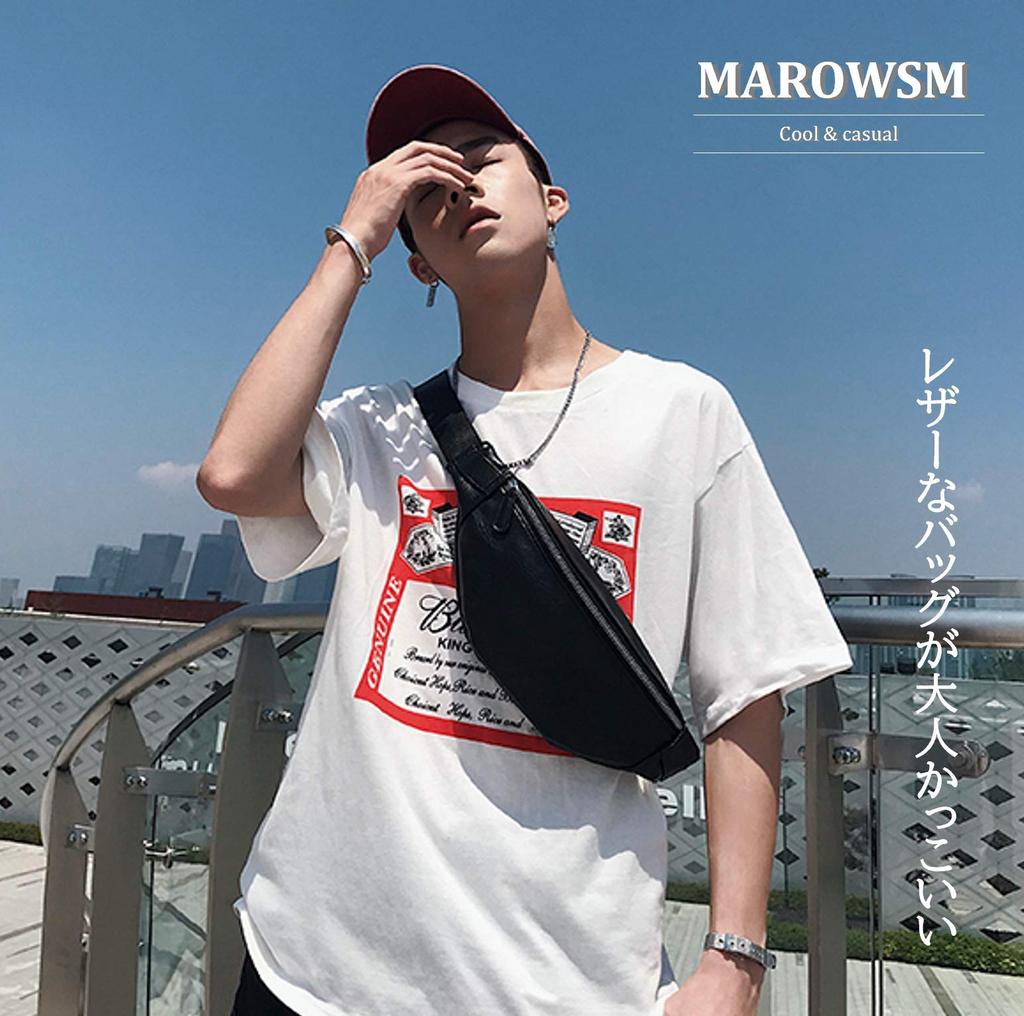 Waist Waist Shoulder Simple Black [MaRowsm] Artisan-made Pouch, Bag, Bag, Design, Unisex,