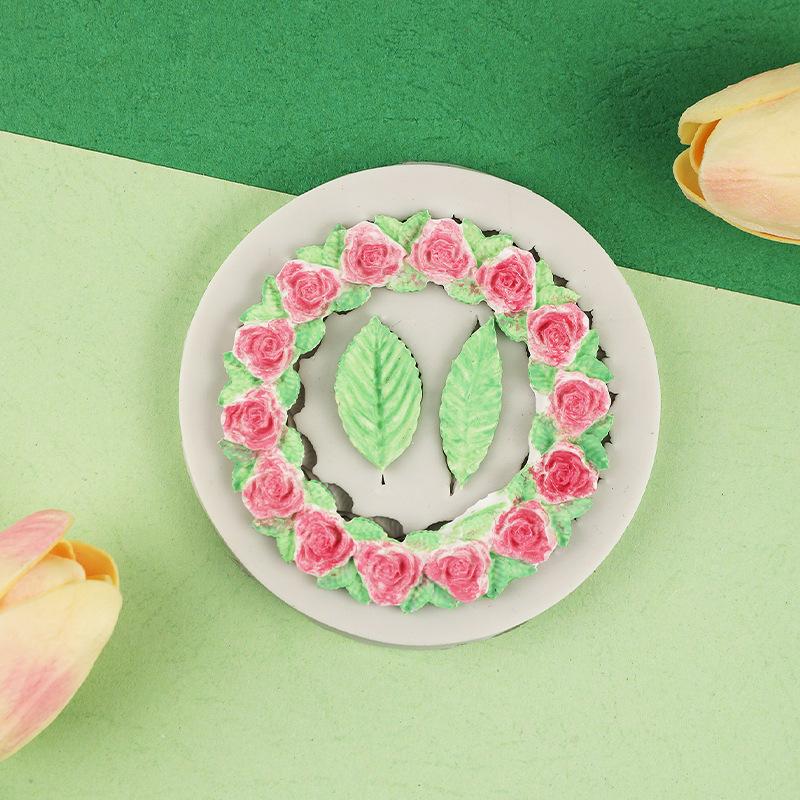 1 ST Rozet Bladeren Siliconen Mal Taart Diy Chocolade Schimmel Fotolijst Frame Suiker Bakvorm Molding Siliconen