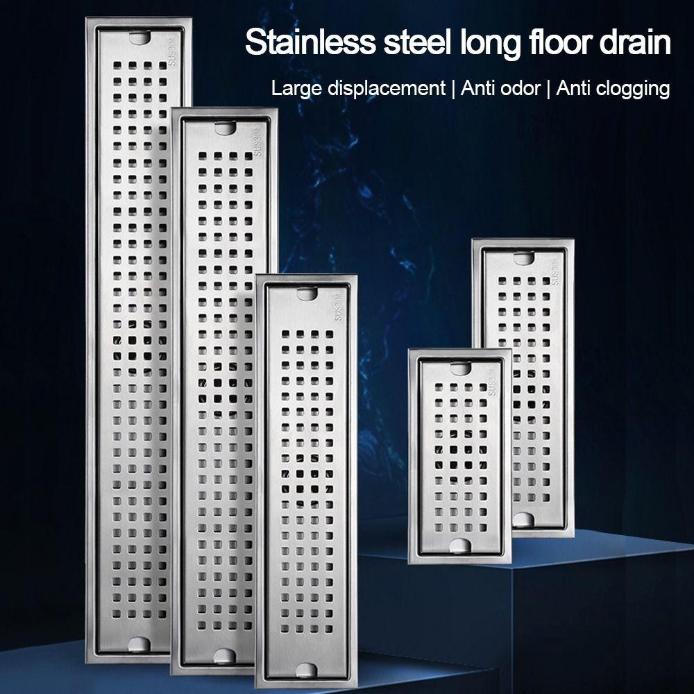 Sifon de Pardoseală pentru Duș din Oțel Inoxidabil Formă Dreptunghiulară Sifon Liniar de Pardoseală Filtru de Sifon Util