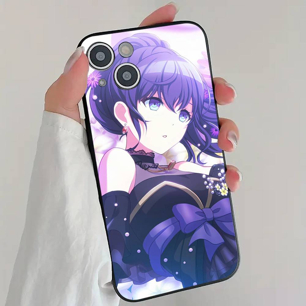 M-Mafuyu A-Asahina Anime Game P-Project S-Sekai Pjsk Phone Case Cool Black Silicone Soft For IPhone 16 15 14 13 12 11 X XR Plus