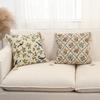 2pc Farmhouse Embroidery Throw Pillow Cover Ethnic Jacquard Cotton Linen for Sofa Couch Rustic Decorative Pillowcase Case