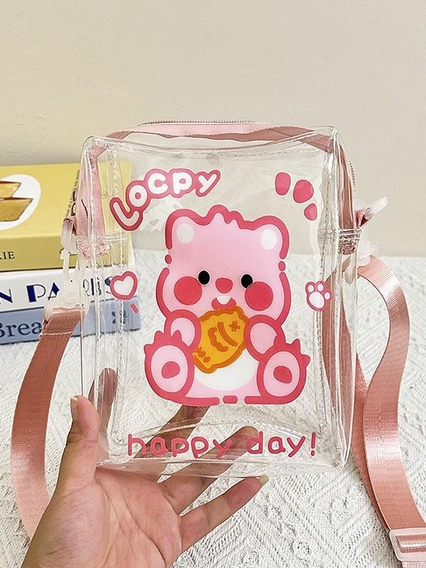 Loopy Cute Mini Transparent Pvc Phone Bag Small Crossbody Purse For Daily Use