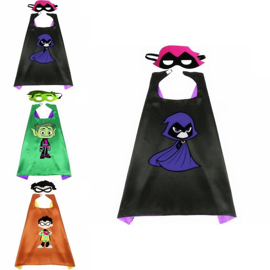 Vibrant Teen Titan Anime Superhero Costume Set With Cloak And Mask For Kids
