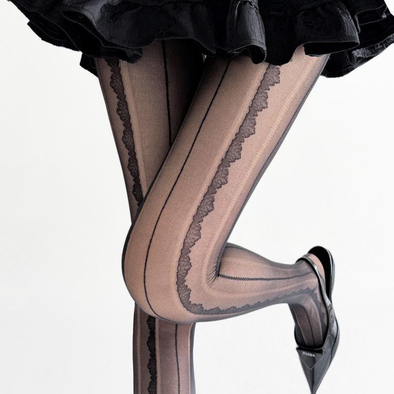Japanese Black Fishnet Stockings: Diamond Pattern, Anti-Snag, High Elasticity, Sheer, Summer-Weight Pantyhose for Women