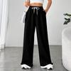 Women's Fashion Loose Drawstring Closed Waist Color Casual Sports Pants Casual Pants