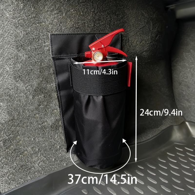Car Trunk Fire Extinguisher Storage Bag Magic Tape Organizer Holder Pocket Universal