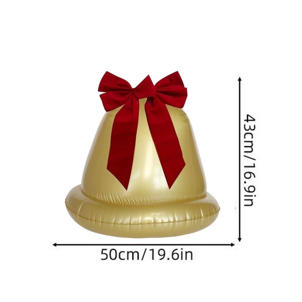 2 Pieces 50cm Christmas Bell Inflatable Ball Decoration PVC Giant Inflatable Christmas Bell Outdoor Christmas Decoration