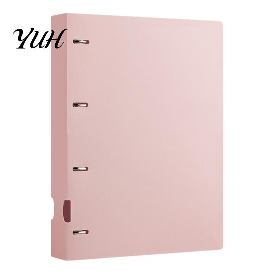 Smooth Page Turning Binder 4-Hole Document Folder/A4 File Bag, Durable PP Portable Storage Notebook Production Folder Folder, Macaron Colors