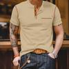Herren Übergröße Farbblock Casual Sport-Poloshirt mit Henley-Ausschnitt, Atmungsaktiv und Schnelltrocknend