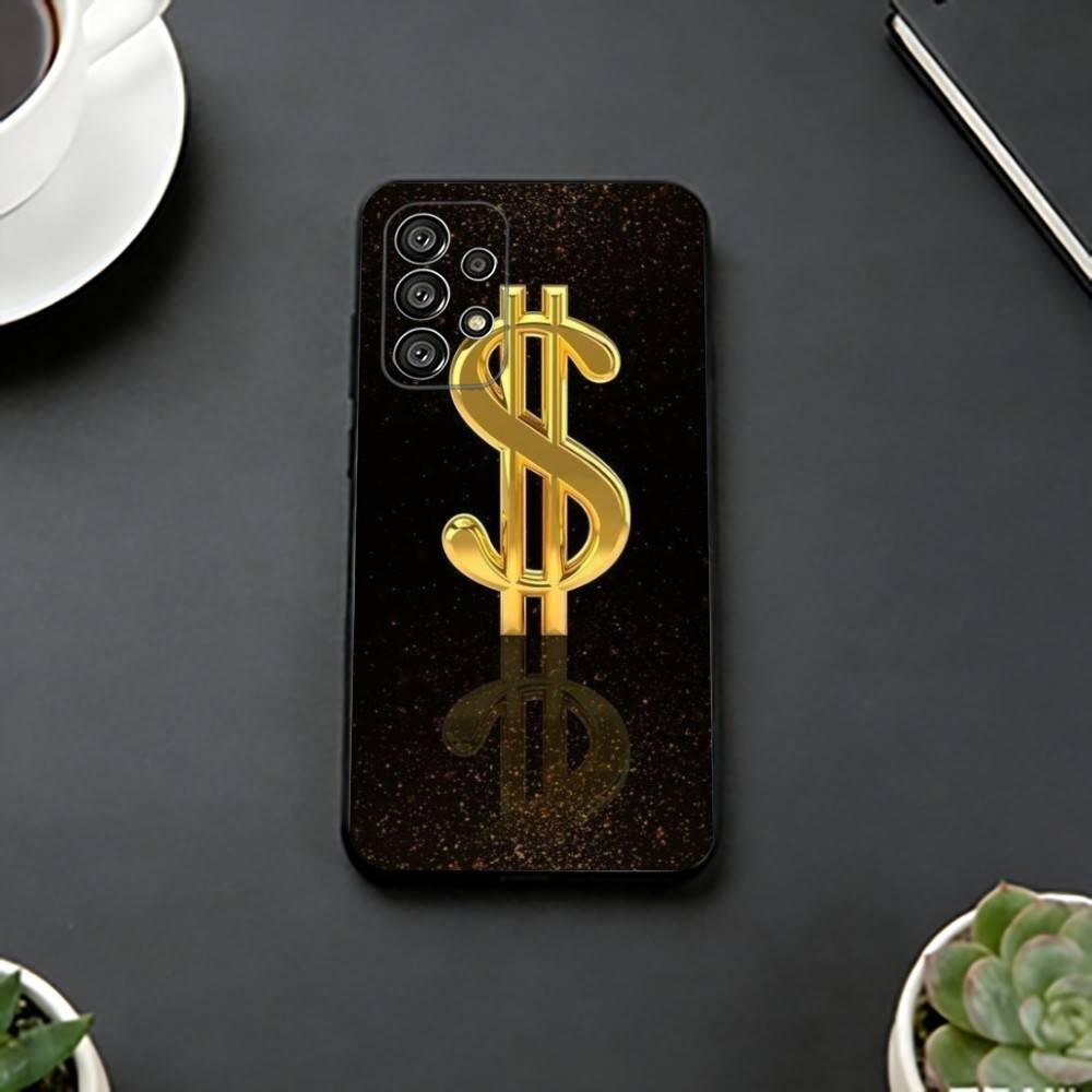 Money Gold A-Art Phone Case For Samsung S25,S24,S21,S22,S23,S30,Ultra,S20,Plus,Fe,Lite,Note,10,Black Cover