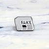 Cartoon Newspaper English Letter Fake Enamel Badge Brooch Pin Clothes Jewelry