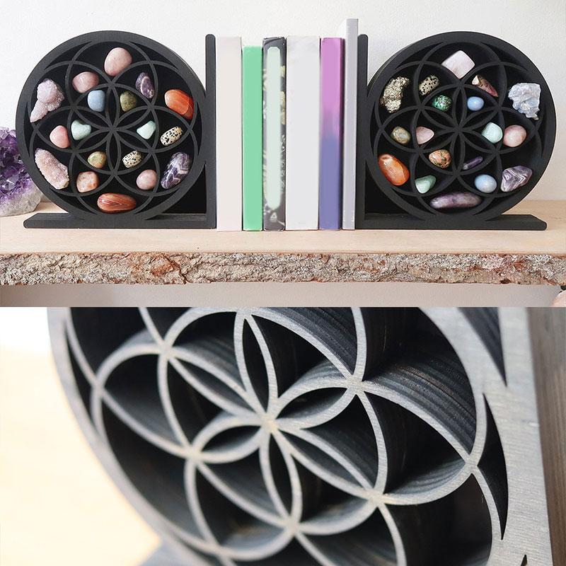 New Sun And Moon Simple Home Stay Crystal Storage Wooden Shelf Hanging Crafts Decoration