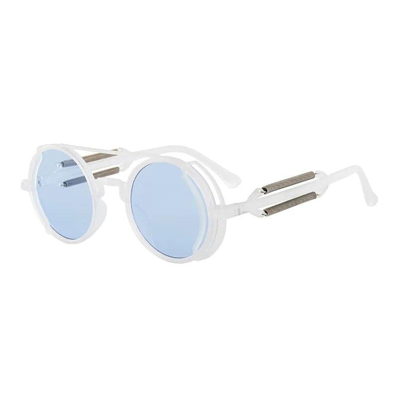 Classic Gothic Steampunk Sunglasses Luxury Brand Designer Men and Women Retro Round Pc Frame Sunglasses