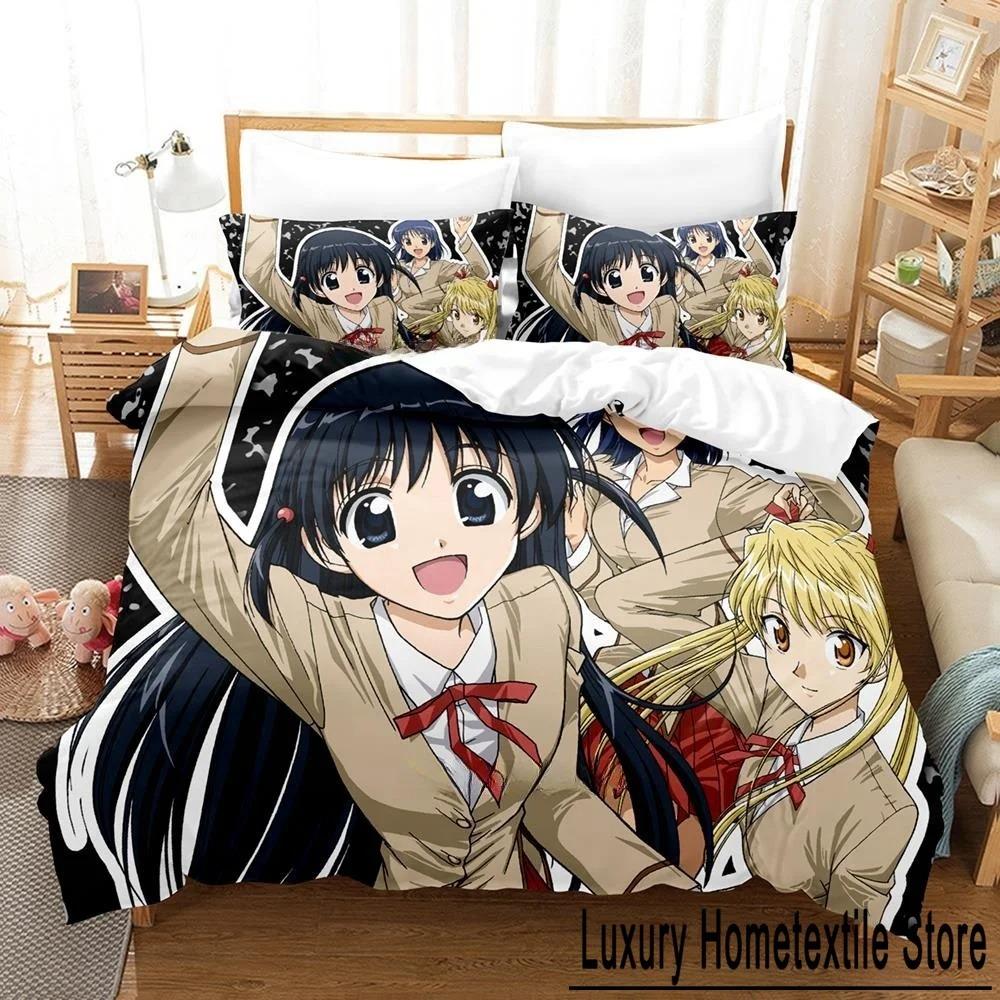 3D-Druck Anime Kawaii School Rumble Bettwäscheset Einzelbett Twin Full Queen King Size Bettset Erwachsener Kind Schlafzimmer Bettbezugsets