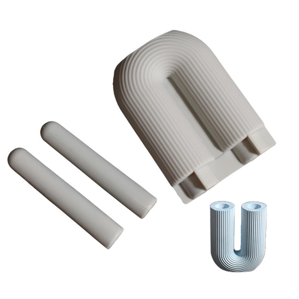 High Quality Silicone Mold For Creating Unique Geometric Striped U Shaped Candle Holders Perfect For Special Occasions